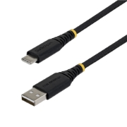 Image de StarTech.com Câble de Charge Rapide USB-A vers USB-C de 1m, 15W 3A, Gaine Tressée Double Couche Nylon/TPE, Câble de Charge USB-A vers Type C Durable, Câble USB A vers USB C
