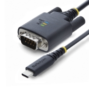 Image de StarTech.com Câble Adaptateur USB-C vers Série de 2 m, Rétention COM, Puce FTDI, Type-C vers DB9 RS232 Mâle, Voyants d'État, Vis et Écrous DB9 Interchangeables