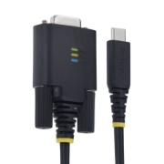Image de StarTech.com Câble Adaptateur USB-C vers Série de 2 m, Rétention COM, Puce FTDI, Type-C vers DB9 RS232 Mâle, Voyants d'État, Vis et Écrous DB9 Interchangeables