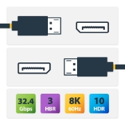Image de StarTech.com Câble Optique Actif Hybride (AOC) DisplayPort 1.4 de 40m, CMP Plenum, 8K 60Hz, 32,4 Gbps, Câble DisplayPort Actif