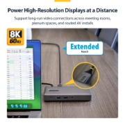 Image de StarTech.com Câble Optique Actif Hybride (AOC) DisplayPort 1.4 de 40m, CMP Plenum, 8K 60Hz, 32,4 Gbps, Câble DisplayPort Actif