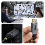 Image de StarTech.com Câble Optique Actif Hybride (AOC) DisplayPort 1.4 de 40m, CMP Plenum, 8K 60Hz, 32,4 Gbps, Câble DisplayPort Actif