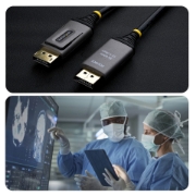 Image de StarTech.com Câble Optique Actif Hybride (AOC) DisplayPort 1.4 de 40m, CMP Plenum, 8K 60Hz, 32,4 Gbps, Câble DisplayPort Actif