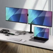Picture of StarTech.com Dual-Monitor USB-C Docking Station, 4K 60Hz, HDMI or DisplayPort, 96W Laptop Charging, Gigabit Ethernet, Universal Smart Dock for Windows and macOS