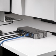 Picture of StarTech.com Dual-Monitor USB-C Docking Station, 4K 60Hz, HDMI or DisplayPort, 96W Laptop Charging, Gigabit Ethernet, Universal Smart Dock for Windows and macOS