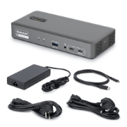Picture of StarTech.com Dual-Monitor USB-C Docking Station, 4K 60Hz, HDMI or DisplayPort, 96W Laptop Charging, Gigabit Ethernet, Universal Smart Dock for Windows and macOS